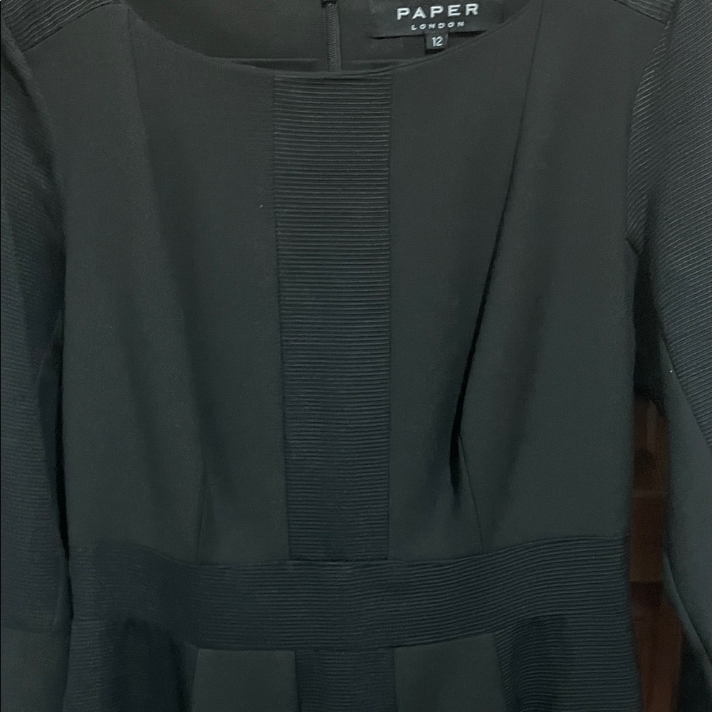 Paper London Classic Black Long Sleeve Dress nwt sz 12 - Picture 4 of 6